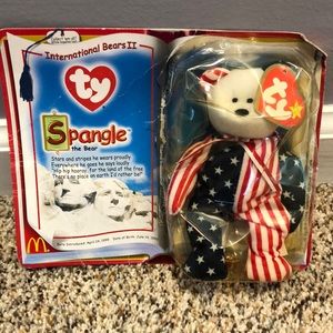 NIB Beanie Babies - Spangle the Bear - International Bears II Collection